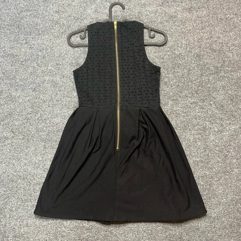 Talulah Womens A Line Dress Black Pleated Mini V Neck Sleeveless Lace XS - Picture 3 of 8